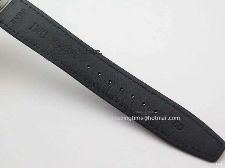 MIROTIME 0401 Casual Portuguese IW371405 ZF 1:1 Best Edition SS White Dial Silver Markers On Black Leather Strap A 7305